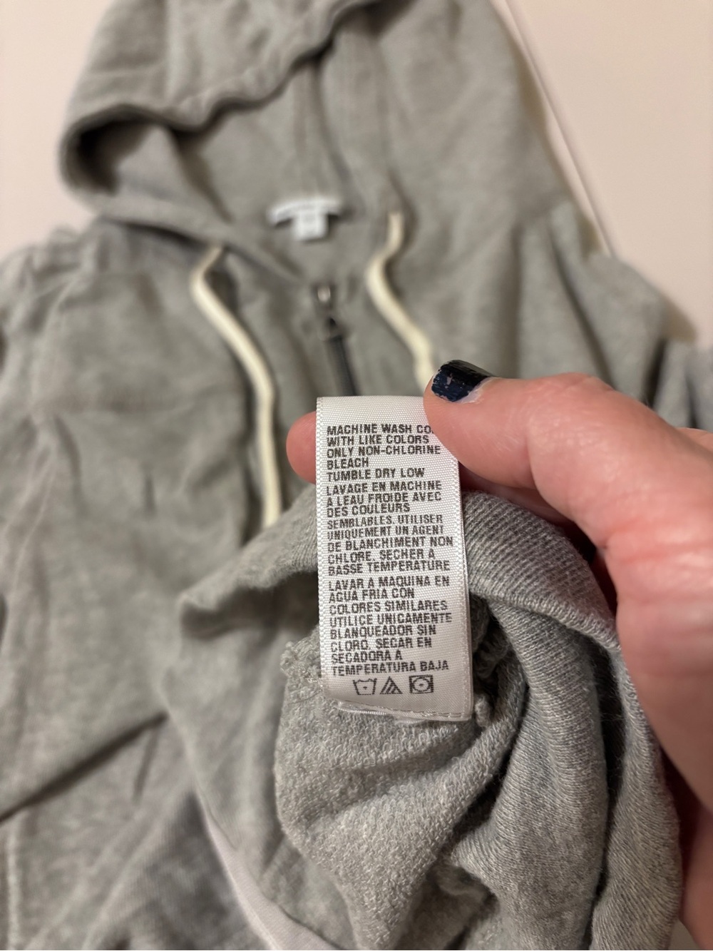 James Perse Vintage French Terry Zip Up Hoodie Size 4 Heather Grey Relaxed Fit - Picture 10 of 10
